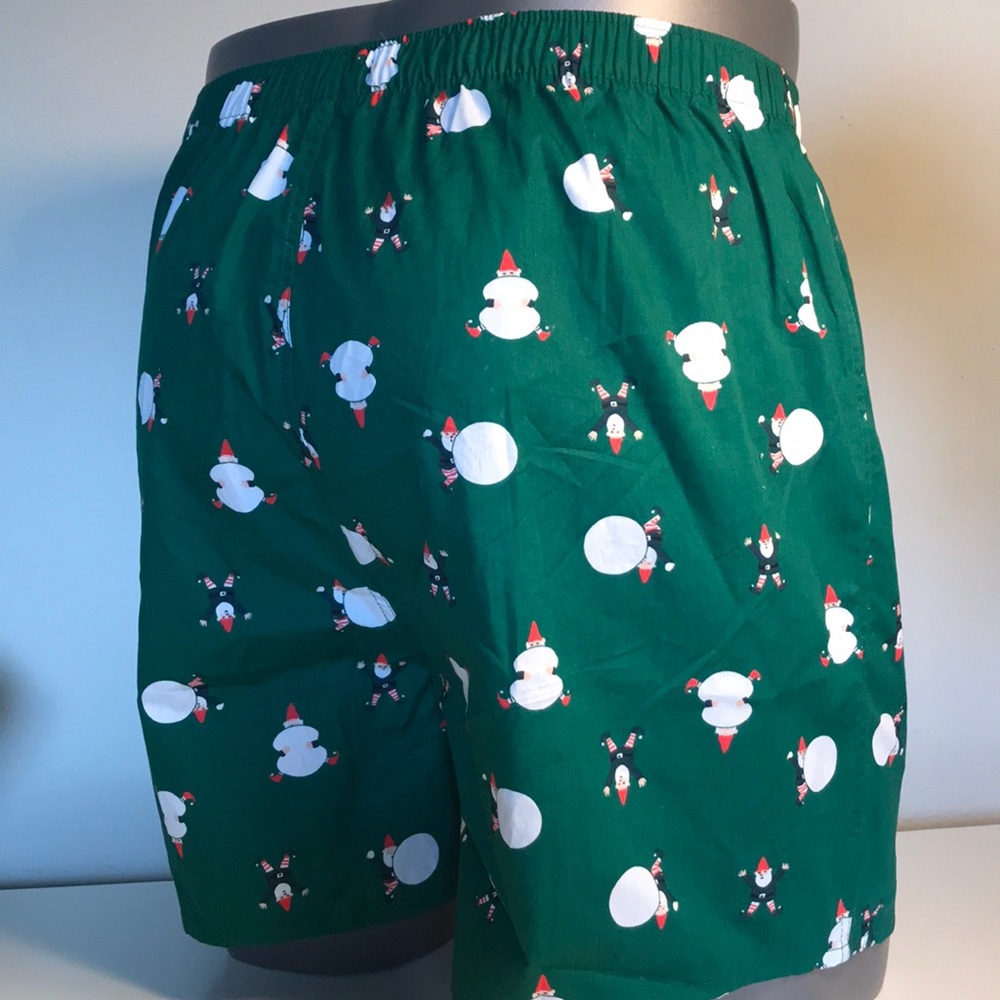 Christmas Elves making Snowballs Boxer Shorts MED - Picture 4 of 8